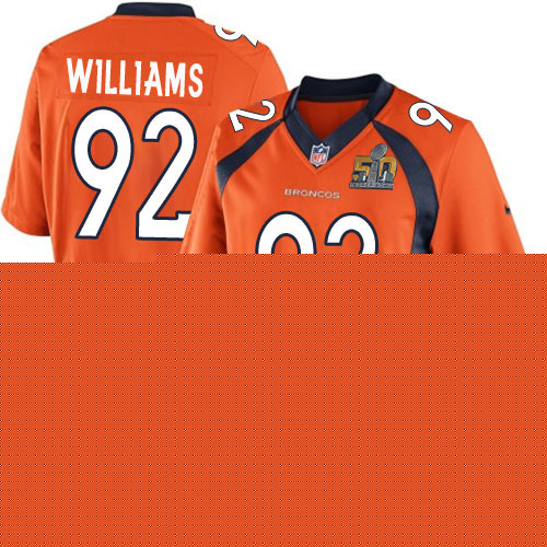 Youth Limited Sylvester Williams Super Bowl L Nike Jersey Orange Home - #92 NFL Denver Broncos